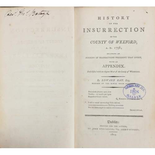 69 - Association Copy1798: Hay (Edward) History of the Insurrection of the County of Wexford, A.D. 1... 