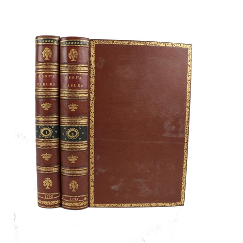 78 - Three Candles BindingAesop: The Fables of Aesop, with a Life of the Author, 2 vols. sm. folio Lond. ... 