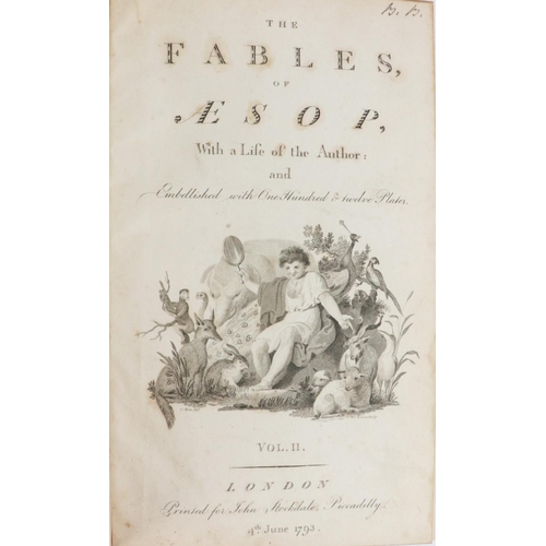 78 - Three Candles BindingAesop: The Fables of Aesop, with a Life of the Author, 2 vols. sm. folio Lond. ... 