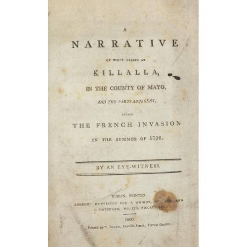 8 - 1798: [Stock (Bp.)] A Narrative of what Passed at Killalla, in the County of Mayo, and the Parts Adj... 