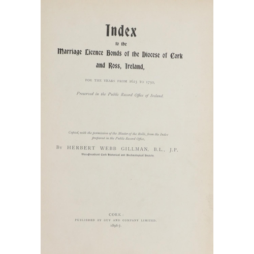 80 - Co. Cork:  Gillman (Herbert Webb) Index to the Marriage License Bonds of the Diocese of Co... 