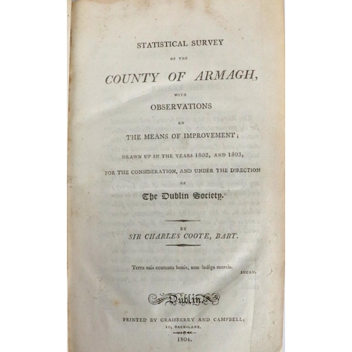 254 - R.D.S.:  Coote (Sir Chas.) Statistical Survey of Armagh, with Observations... under the Di... 