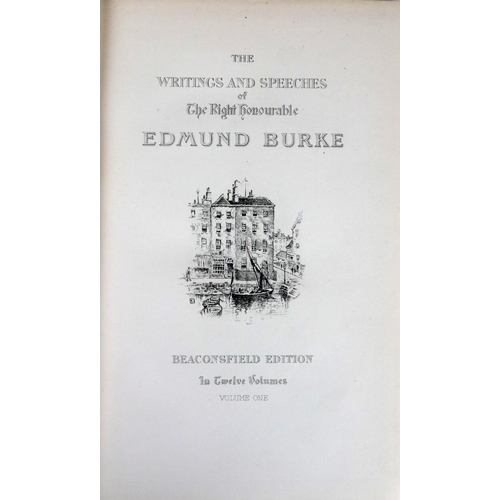 274 - Burke - The Writings and Speeches of the Rt. Hon. Edmund Burke, 12 vols. roy 8vo Boston 1901.&n... 