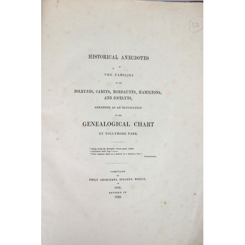 287 - Genealogy: Roden Pedigrees - Reilly (Emily Georgina Susanna) compiler, Historical Anecdote... 