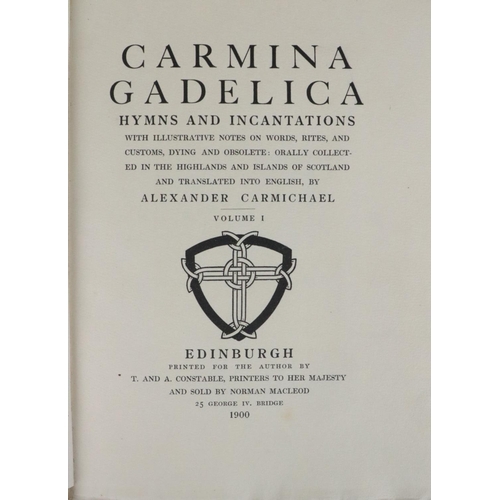 293 - Carmichael (Alex) Carmina Gadelica Hymns and Incantations, 2vols. sm. folio Edinburgh [For the ... 