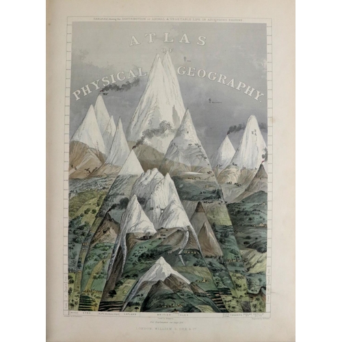 302 - Atlas: Petermann (Aug.) The Atlas of Physical Geography, folio Lond. 1850. 15 full page hand cold. m... 