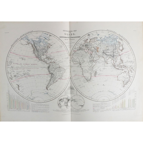 302 - Atlas: Petermann (Aug.) The Atlas of Physical Geography, folio Lond. 1850. 15 full page hand cold. m... 