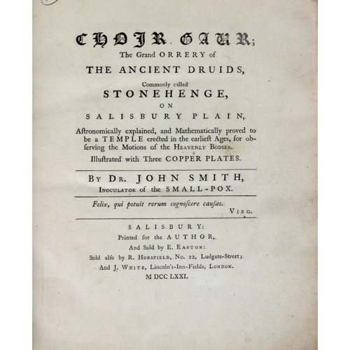 308 - Scarce First EditionSmith (John) Choir Gaur; The Grand Orrery of The Ancient Druids, Commonly called... 