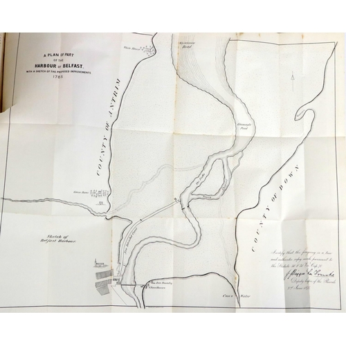 258 - Benn (Geo.) A History of the Town of Belfast, thick 8vo Lond (Marcus Ward) 1877.  First Edn., fold. ... 