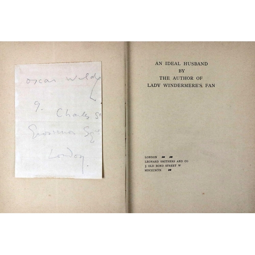 355 - With Signature of the AuthorWilde (Oscar) An Ideal Husband, 4to L. (Leonard Smithers & Co.) 1899... 