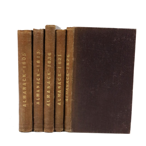 344 - Almanacks: Watson - The Gentleman's and Citizens Almanack, for 1805, 1813, 1821, 1827, and 1836... 