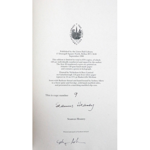 354 - One of 20 Signed Copies with Holograph PoemHeaney (Seamus) The Tree Clock. Linenhall Library, Belfas... 