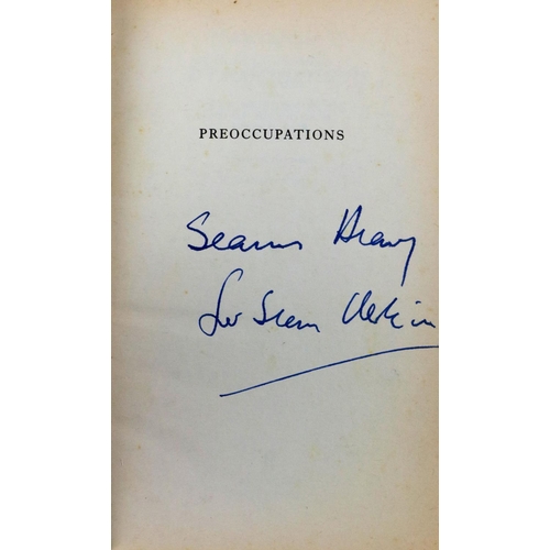 376 - Heaney (Seamus) Preoccupations, Selected Prose 1968-1978, 8vo L. (Faber & Faber) 1980, Inscribed... 