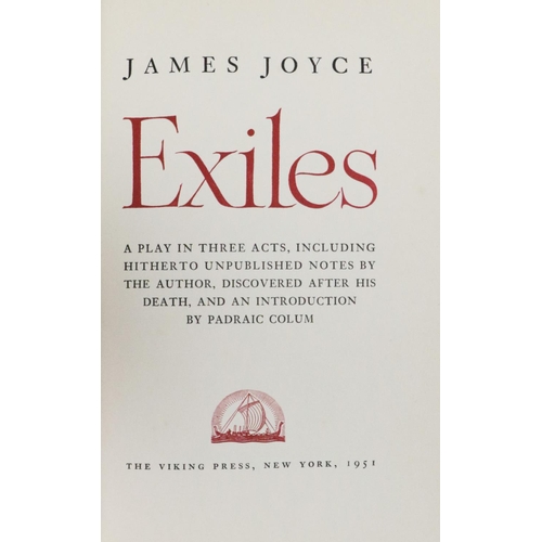 379 - [Joyce (James)] Exiles, A Play in Three Acts, 4to N.Y. (The Viking Press) 1951, [New Edition of... 