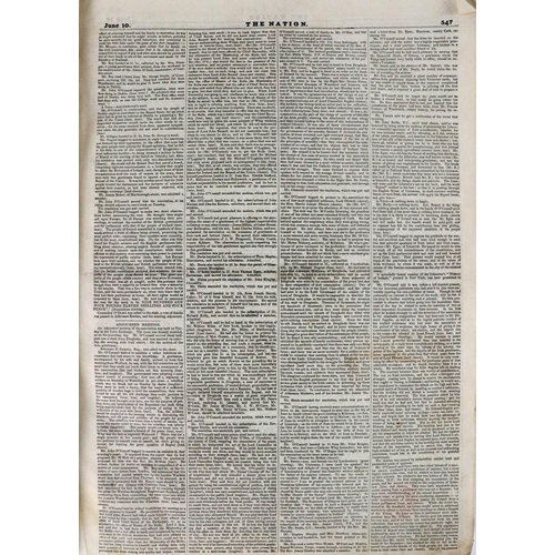 415 - ** WITHDRAWN**Newspaper: The Nation,  Vol. I, No. 35 - Vol. II No. 102, June 3, 1843 - September 21s... 