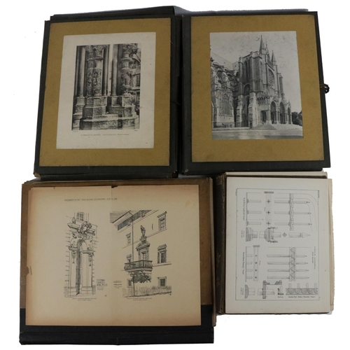 422 - Architectural Interest: Two portfolios containing 34 orig. large photos., French Gothic, V... 