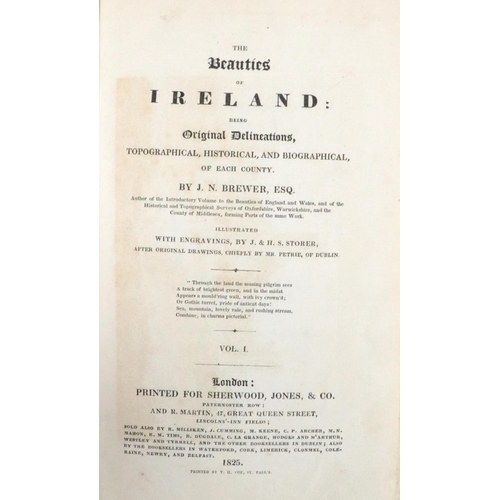 510 - Brewer (J.N.) The Beauties of Ireland, 2 vols. roy 8vo Lond. 1825.  First Edn., 2 eng... 