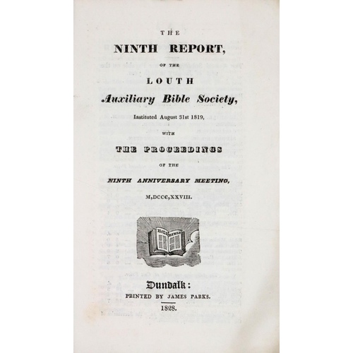 552 - Early Provincial PrintingDundalk, Co. Louth: The Ninth Report of the Louth Auxiliary Bible Society, ... 