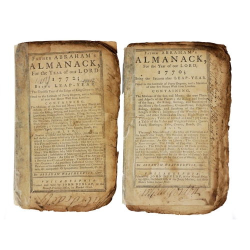 555 - 18th Century American AlmanacksWeatherwise (Abraham) Father Abrahams Almanack for the Year of our Lo... 