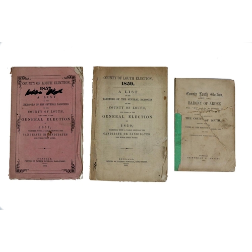 559 - Scarce Dundalk PrintingsCounty Louth: County Louth Election, 1857 & 1859, 2 vols. 8vo Dunda... 