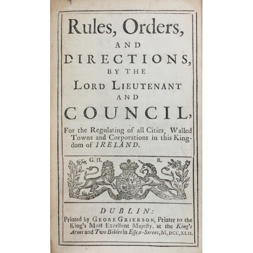 568 - The Council of Ireland:  Rules, Orders and Directions by the Lord Lieutenant and Council, For the Re... 