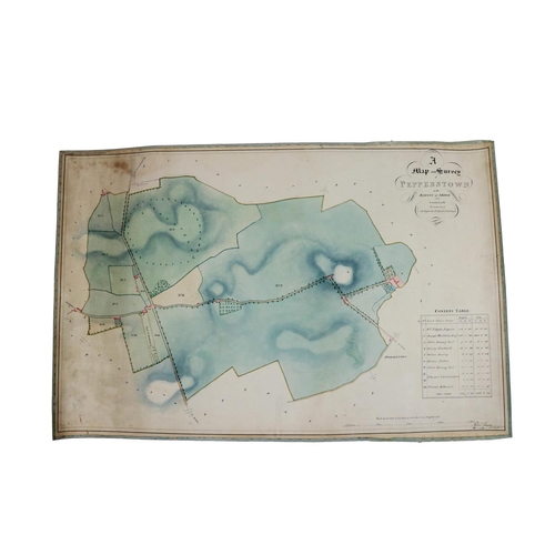 593 - Manuscript Map:  Irish, [Co. Louth] A Map and Survey of Pepperstown in the Barony of Ardee and Count... 