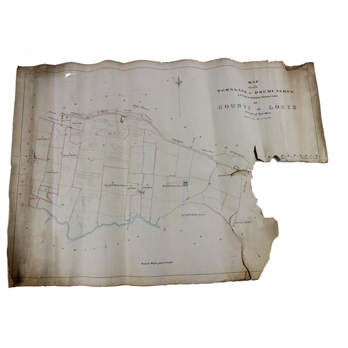 602 - Manuscript Map, Irish (Co. Louth) Hill (John) Map of Part of the Townland of Drumcashel in the ... 