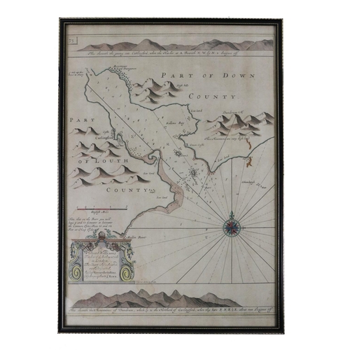 606 - Map, Irish [Co. Louth] Collins (Capt. Greville) Chart of Carlingford Loch, from his Great Britain's ... 