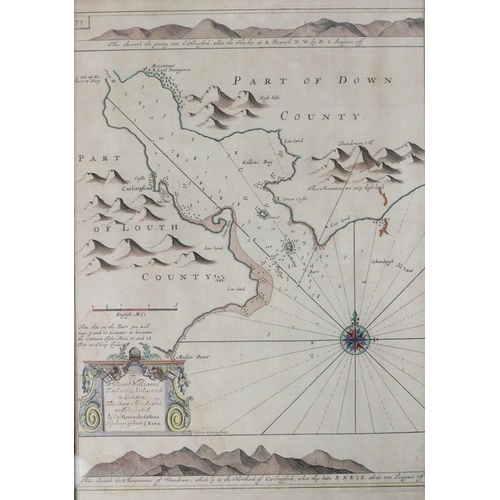 606 - Map, Irish [Co. Louth] Collins (Capt. Greville) Chart of Carlingford Loch, from his Great Britain's ... 