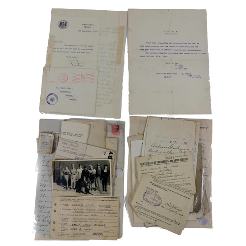 616 - Dodd and Atwood families.  A file of documents, some fragmentary, relating to military service in WW... 