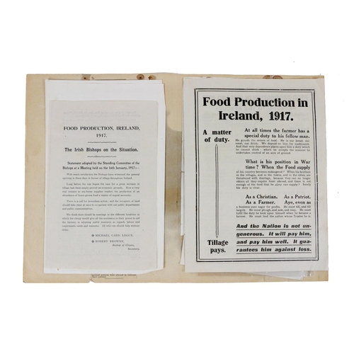 617 - Food Production in Ireland 1917. An interesting small file of documents urging more tillage, includi... 