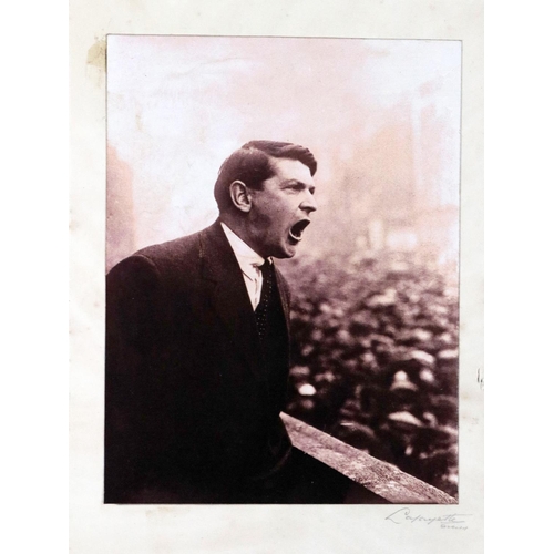 633 - [Collins (Michael)] An original sepia Photograph, signed  Lafayette, of Michael Collins speaking or ... 