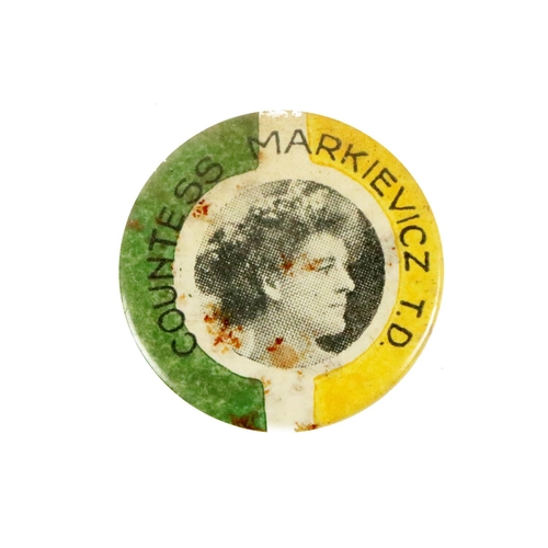 639 - [Markievicz (Countess)] A coloured circular miniature Portrait Promotional Badge, with profile of Ma... 