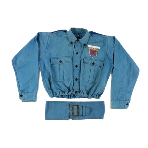 644 - Rare Ladies Blue Shirt UniformFine Gael [Army Comrades].  A woman’s Blue Shirt with elast... 