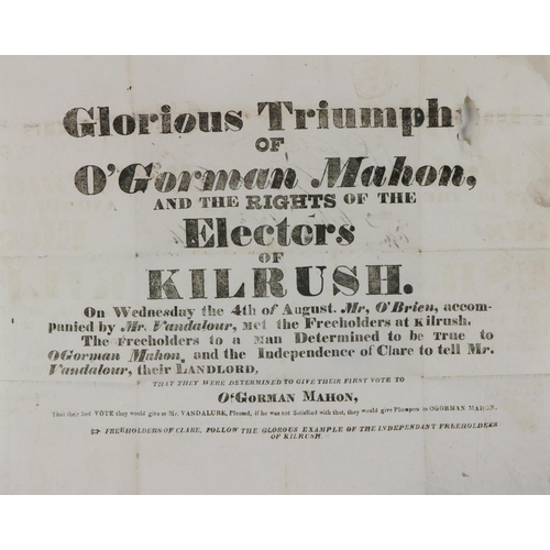 646 - Reminder of Turbulent Times in 19th-century Irish PoliticsPrinted Election Poster, 31cms x 37cms, in... 