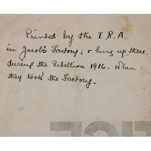 650 - ‘The Men are Sleeping’Important 1916 Documents. A very interesting and important file of documents w... 