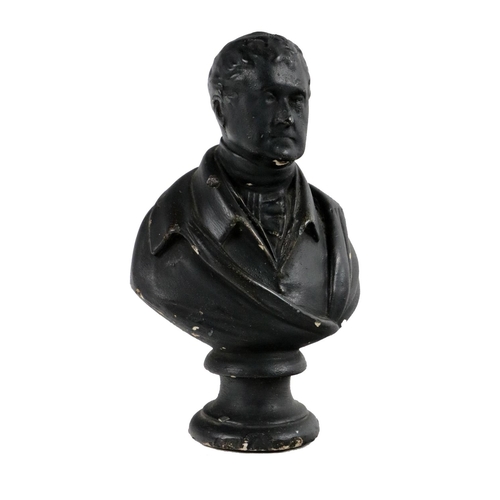 652 - [Daniel O'Connell] An ebonised chalk Head and Shoulder Bust of The Liberator, Daniel O'Connell (1775... 