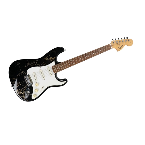 659 - Signed by 'U2'Music Memorabilia:  U2, a Squier Strat Affinity Series by Fender [S/N CYO3024718] colo... 