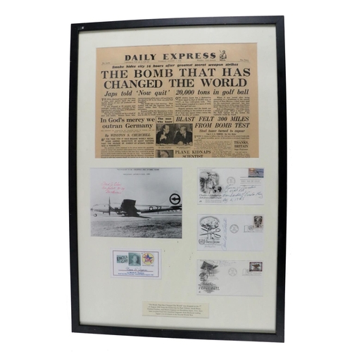 672 - ‘The Bomb that Changed the World’A section from the Front Page of the Daily Express newspaper for Tu... 