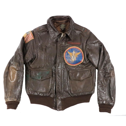 673 - World War 2:  A fine original World War Two A-2 Jacket, [DWG No. 30H1415 - A.C. contract, order No. ... 