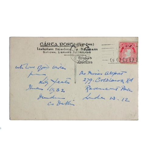 676 - Happy Christmas from Lily YeatsYeats (Lily) A manuscript Postcard, signed, sending love and good wis... 