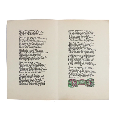 700 - With Greeting from Jack & Cottie Yeats[Cuala Press] Saint Patrick's Breastplate,  lg. 8vo, 2pps.... 