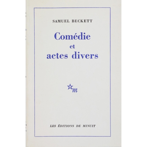 714 - Signed & Inscribed by AuthorBeckett (Samuel) Comedie et actes divers  8vo Paris: Les Editions de... 