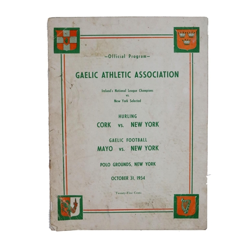 738 - G.A.A., [Hurling & Football 1954] Official Programme, Cork v. New York (H.) and Mayo v. New York... 