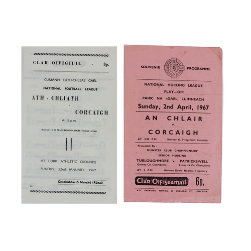 746 - G.A.A.: Football & Hurling, 1967, Official Programmes:* N.H.L. Play Off, 2 April 1967, Clare v. ... 