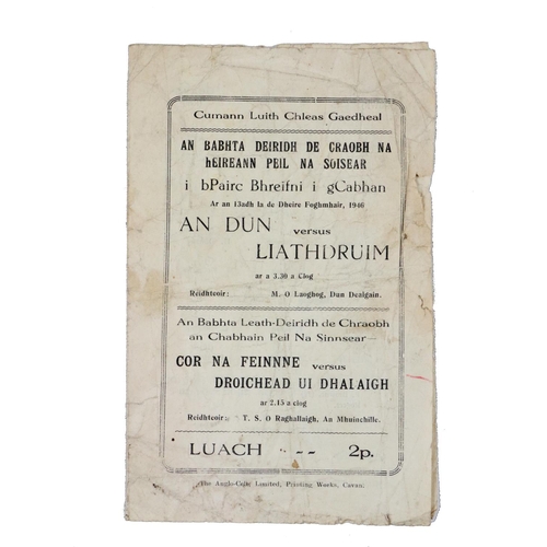 751 - All-Ireland Junior Football Semi-Finals, 1946G.A.A., Football, 1946, Official Programme, 'An Babhta ... 