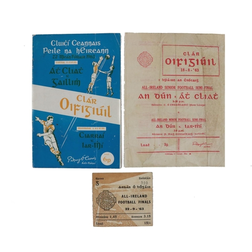 762 - 1963 All-Ireland Football ChampionshipG.A.A., Football, 1963, Two Official Programmes for:* All Irel... 