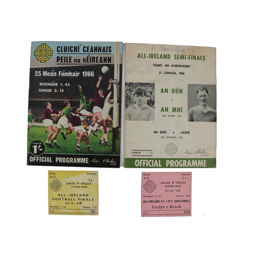 766 - 1966 All-Ireland Football ChampionshipG.A.A.: Football 1966, Official Match Programmes, to include:*... 