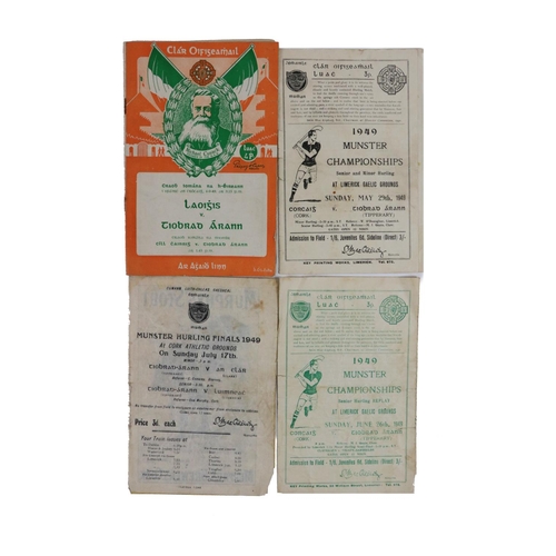 771 - 1949 All-Ireland Hurling ChampionshipG.A.A.: Hurling, 1949, Four Official Match programmes to includ... 