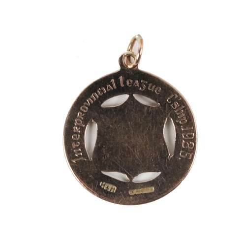 795 - Interprovincial League Championship Winners Medal, 1925Medal: G.A.A. (Co. Louth) 1925, a 9ct gold ci... 